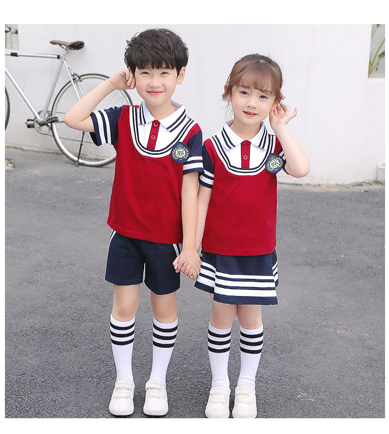 Dịch vụ làm vườn mẫu giáo mùa hè trẻ em lớp quần áo cotton mùa hè giáo viên tiểu học đồng phục trường thể thao gió - Đồng phục trường học / tùy chỉnh thực hiện quần áo trẻ em 10 tuổi