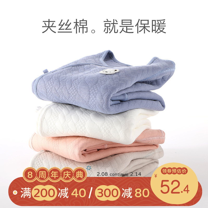 Newborn baby one-piece clothes autumn and winter thick newborn children and monks dress pajamas keep warm jacket cotton baby ha clothes climbing clothes