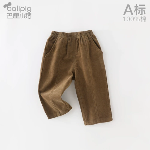 Детские вельветовые осенние штаны для мальчиков для отдыха, свободный прямой крой, оверсайз