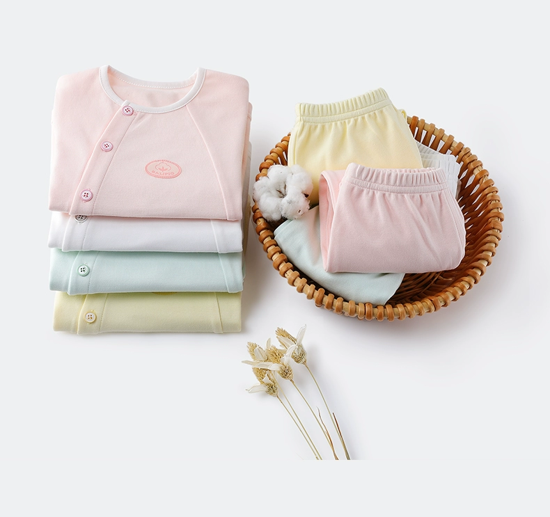 Quần áo sơ sinh cotton cho trẻ em quần áo mùa thu nam và nữ đồ ngủ 0 tuổi 1 mùa thu và mùa đông bộ đồ lót dài tay cho bé áo ngực trẻ em