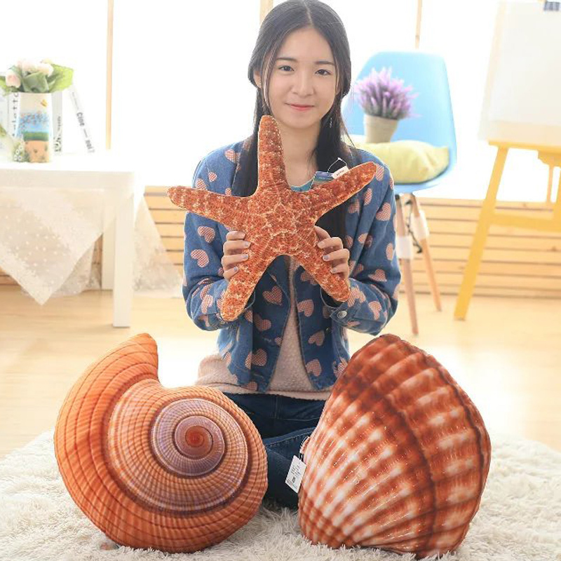 Starfish Plush Pillow 3D Realistic Conch Shell Doll Cute and Adorable Pillow Quilt Dual-Use Plush Toy for Women Starfish Plush Pillow 3D Realistic Conch Shell Doll Cute and Adorable Pillow Quilt Dual-Use Plush Toy for Women