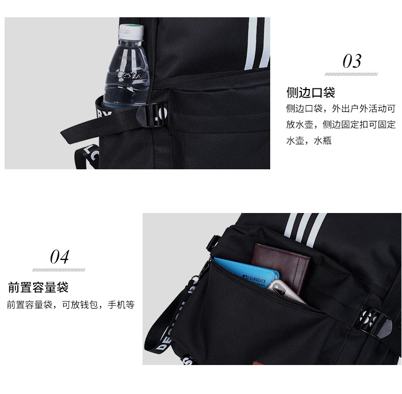 Túi nam phiên bản Hàn Quốc Harajuku ulzzang cơ sở học sinh trung học cơ sở thời trang vai nữ ins gió đen ba lô - Ba lô balo bé gái