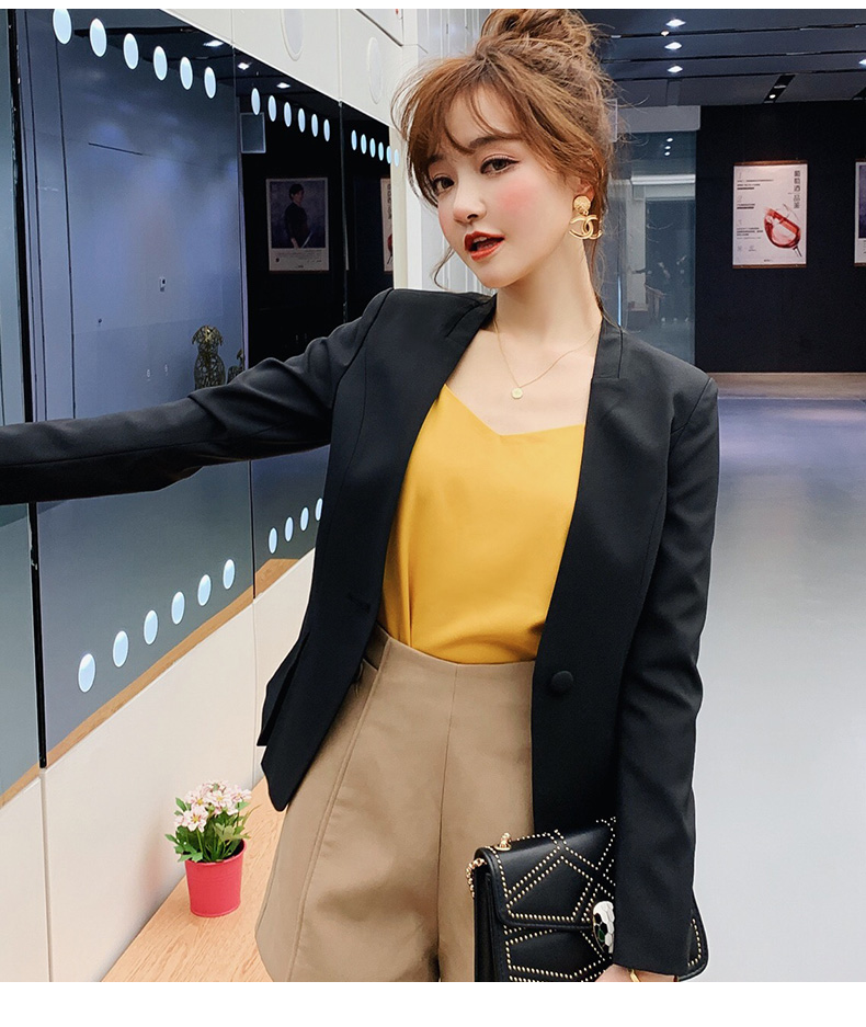 黛 2019 Xuân-Hè 2018 phiên bản mới của Hàn Quốc cho bộ đồ công sở nữ tự phục vụ là áo khoác mỏng mỏng màu nhỏ phù hợp với áo khoác - Business Suit mẫu áo khoác nữ đẹp 2021