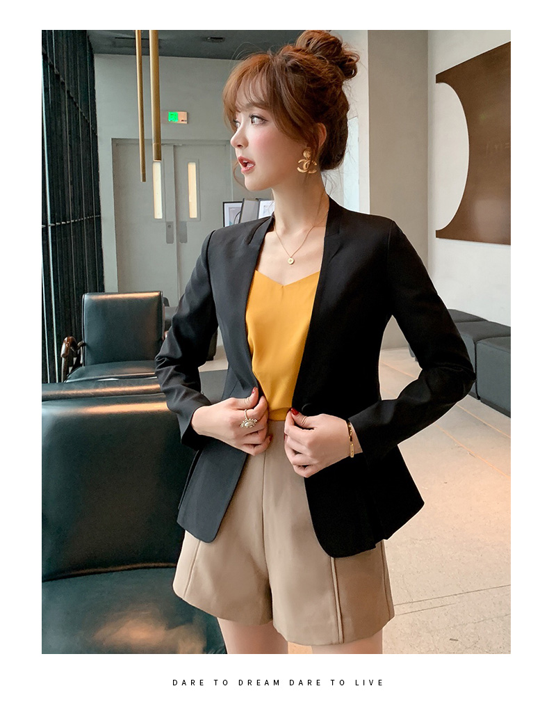 黛 2019 Xuân-Hè 2018 phiên bản mới của Hàn Quốc cho bộ đồ công sở nữ tự phục vụ là áo khoác mỏng mỏng màu nhỏ phù hợp với áo khoác - Business Suit mẫu áo khoác nữ đẹp 2021