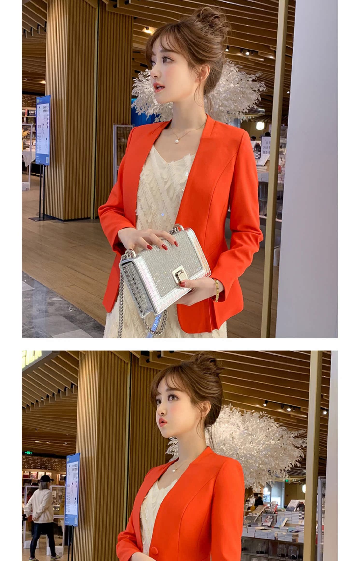 黛 2019 xuân hè mới Bộ đồ công sở nữ mỏng của Hàn Quốc là áo khoác mỏng màu mỏng phù hợp với áo khoác nhỏ - Business Suit quần áo bộ thu đông nữ đẹp