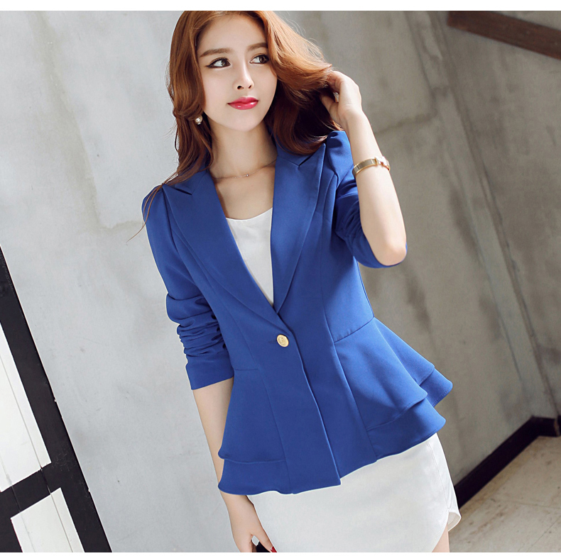 彩 黛 妃 2018 mùa xuân và mùa hè mới của phụ nữ Hàn Quốc phiên bản của phù hợp với áo khoác nữ thời trang xù dài tay mỏng phù hợp với nữ áo kiểu nữ đẹp tuổi 35