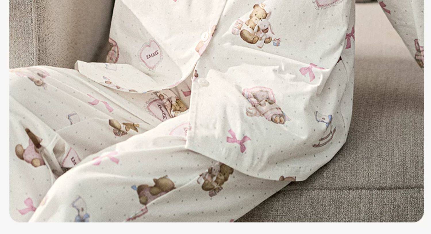 唐艺昕同款嫚熙秋冬纯棉吸汗月子服孕妇胸垫睡衣哺乳家居服9月份 — 43