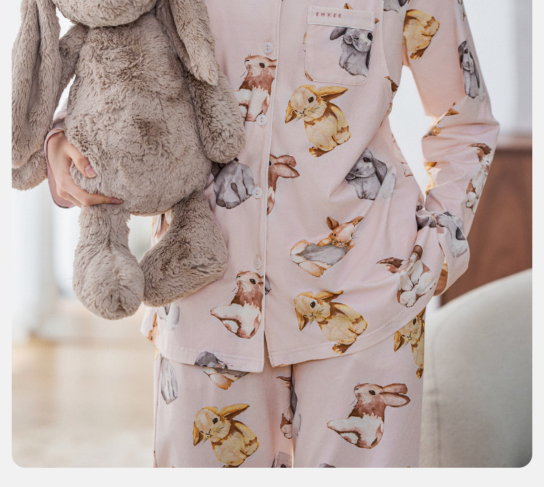 唐艺昕同款嫚熙秋冬纯棉吸汗月子服孕妇胸垫睡衣哺乳家居服9月份 — 60