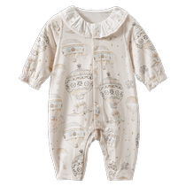 Manxi baby jumpsuit summer modal tea fiber mens and womens thin newborn baby clothes