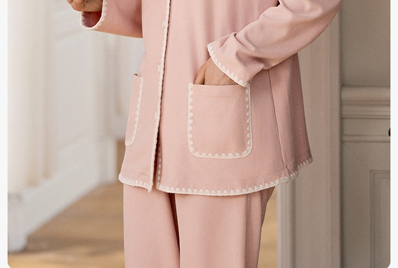 Manxi Maternity Pajamas Autumn/Winter Volcanic Flannel Pure Cotton Sleepwear Warm Nursing Homewear Set for Postpartum Women — 46