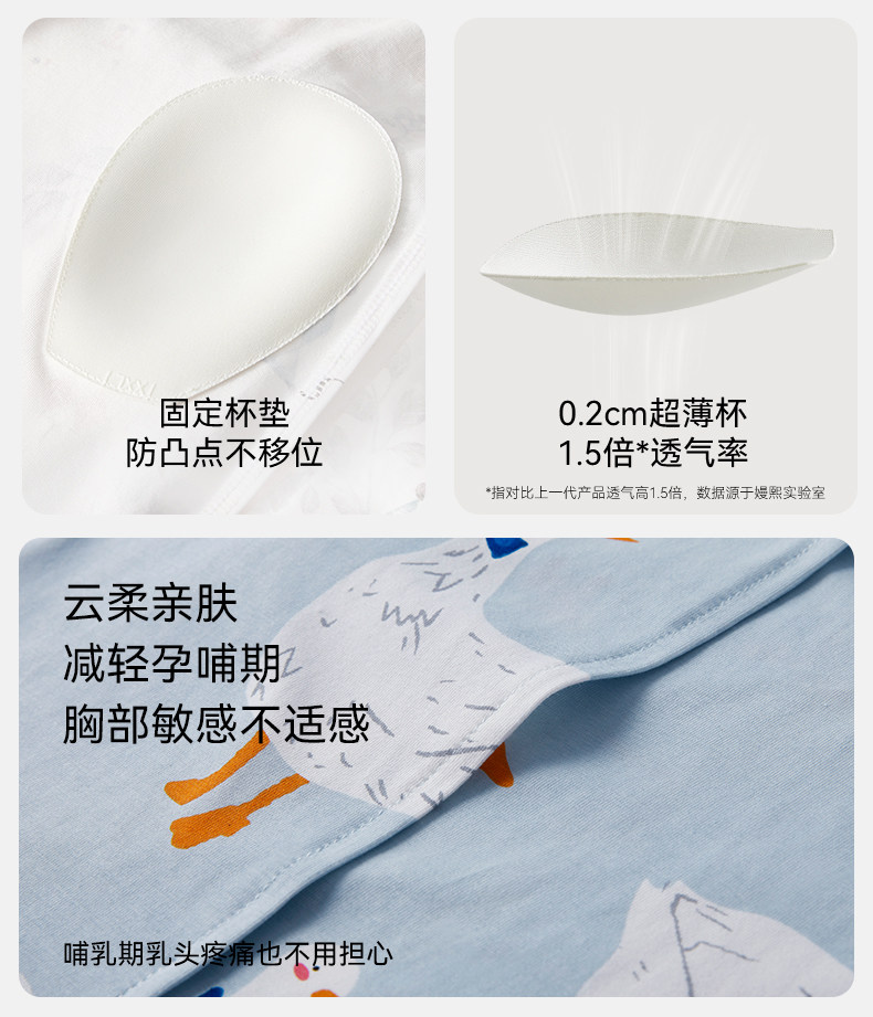 唐艺昕同款嫚熙秋冬纯棉吸汗月子服孕妇胸垫睡衣哺乳家居服9月份 — 25