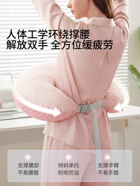 嫚熙哺乳枕喂奶辅助神器婴儿枕头亲喂母乳环抱式斜坡护腰坐喂靠枕 — 2