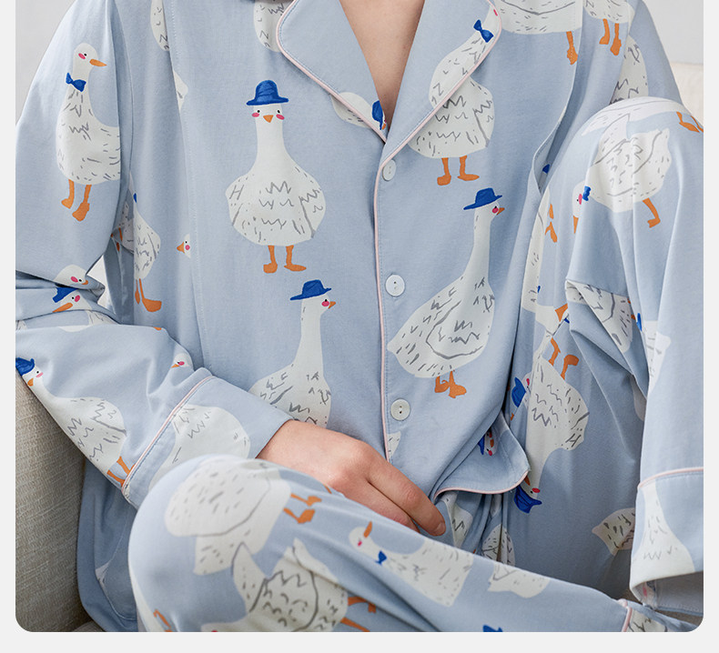 唐艺昕同款嫚熙秋冬纯棉吸汗月子服孕妇胸垫睡衣哺乳家居服9月份 — 15
