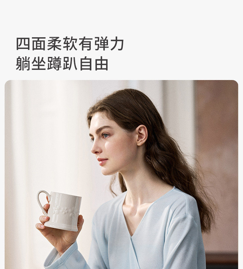 嫚熙秋冬山茶花华夫格哺乳衣瑜伽运动可外出月子服孕妇家居服套装 — 16