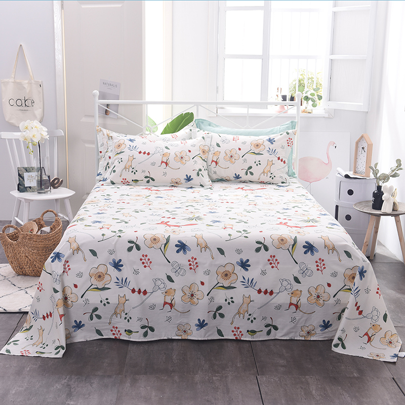 Cotton bed Single piece Single double cotton quilt 1 5m 2 0m Three-piece bed group Student dormitory summer