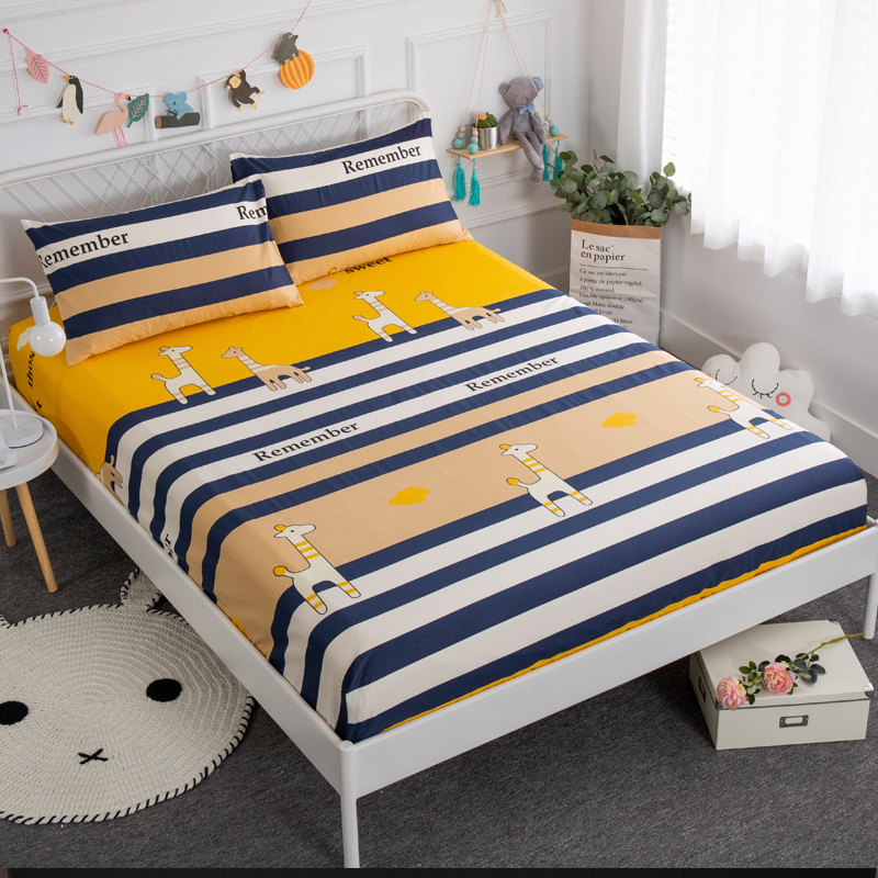 Cotton fitted sheet sheet Protective Simmons bed cover Bedspread 1 2m1 5m1 8 thin mattress cover non-slip bed bag