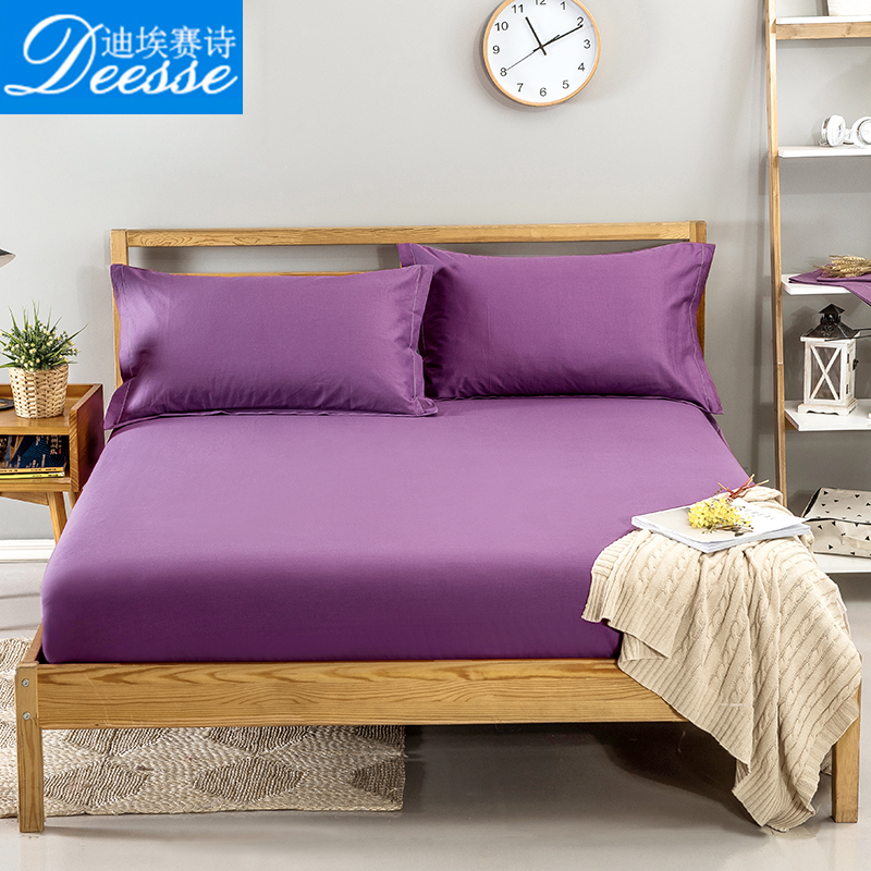 Solid color cotton bed bag Single piece cotton non-slip Simmons bed cushion cover 1 8m bed cover Bed cover Protective cover dust cover