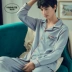 Yashute pyjama nam 2019 mùa xuân và mùa thu quần dài tay mỏng màu chất liệu cotton lỏng lẻo phù hợp với dịch vụ tại nhà - Giống cái