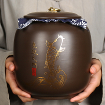 Zisha tea jar large one catty sealed can Tea pot ceramic household wolfberry broken silver scattered tea packaging