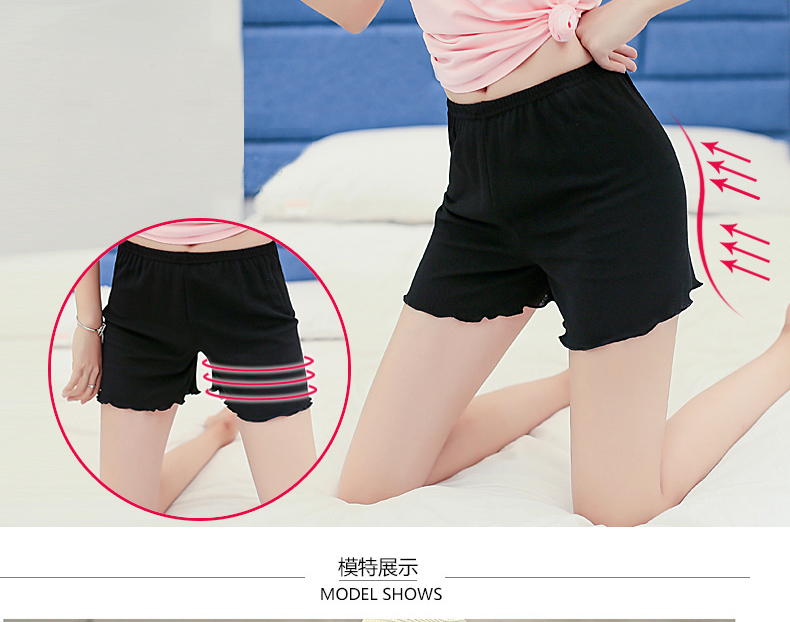 Quần an toàn chống ánh sáng mùa hè kích thước lớn chất béo mm trắng xà cạp ba điểm mỏng mặc quần short bảo hiểm quần - Quần short quần đùi cạp cao