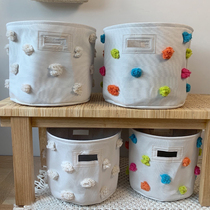 Rainbow cotton ball storage bucket childrens room toy storage ins storage basket snack baby clothing cloth storage basket