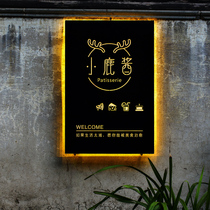 Stainless steel hollow light box Billboard LED luminous character door sign custom door plaque hanging wall wall hanging