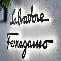 Door head signboard outdoor company advertising plaque stainless steel led Mini back luminous character background image Wall custom-made