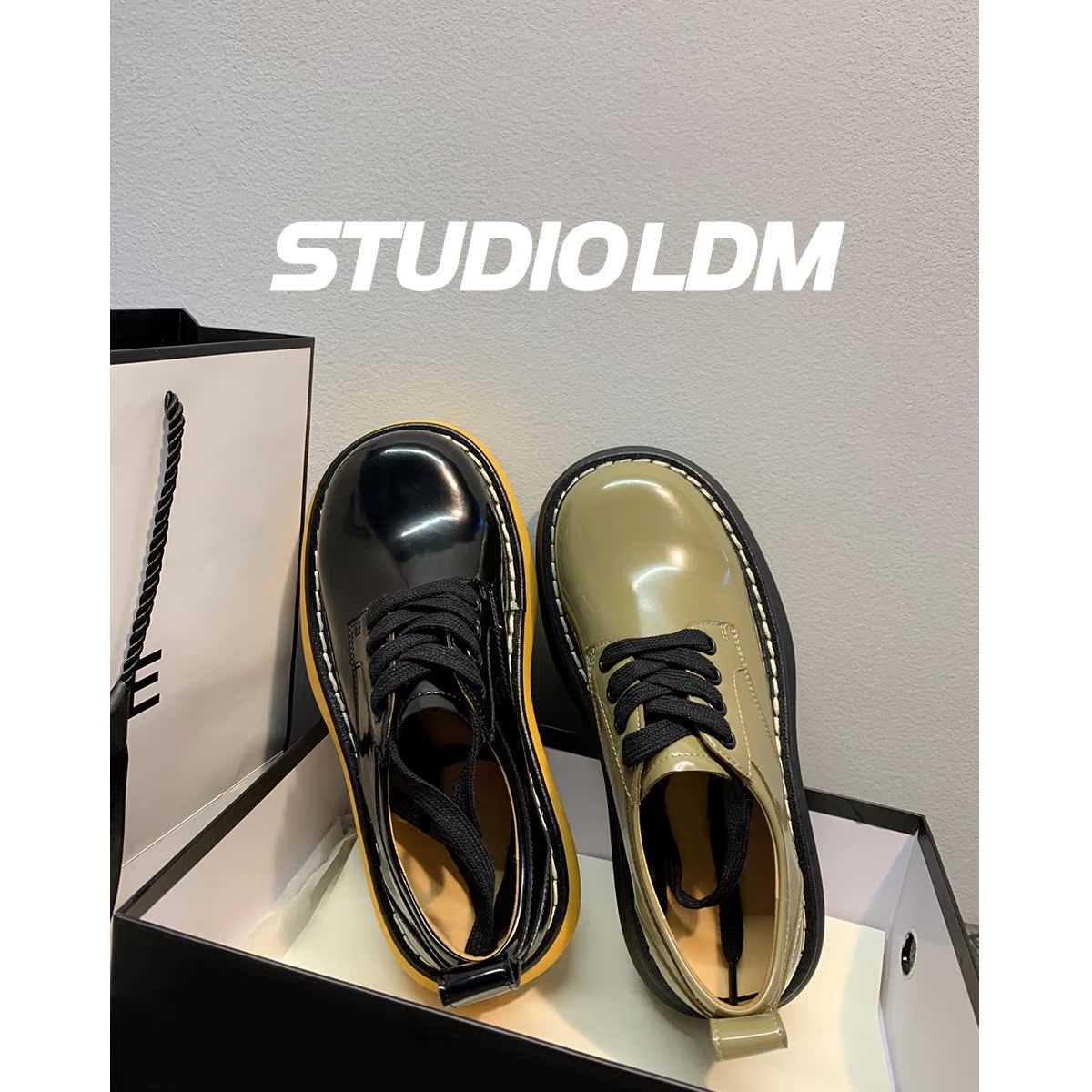 (Forest strangeness) 2021 new small leather shoes female Inn Wind genuine leather jk big head shoes thick bottom pine pastry lacquered leather single shoes 
