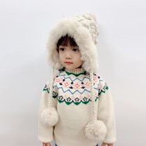 Japanese GP Autumn Winter Children Hat Han Version Plus Suede Parent-child Hair Line Hat Men And Women Baby Protective Ear Knit