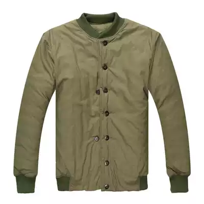 Inventory 87 old-fashioned army yellow quilted jacket white cotton middle-aged and elderly warm cotton tops Retro cotton clothes liner cold storage available