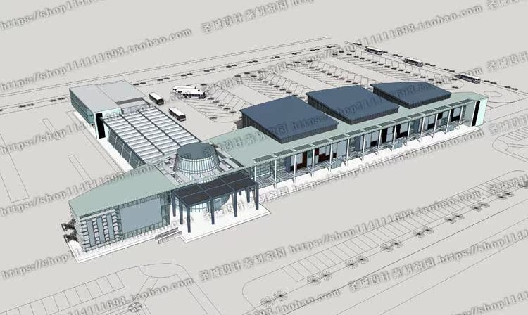 su模型草图大师15个汽车站长途客运站设计sketchup-6