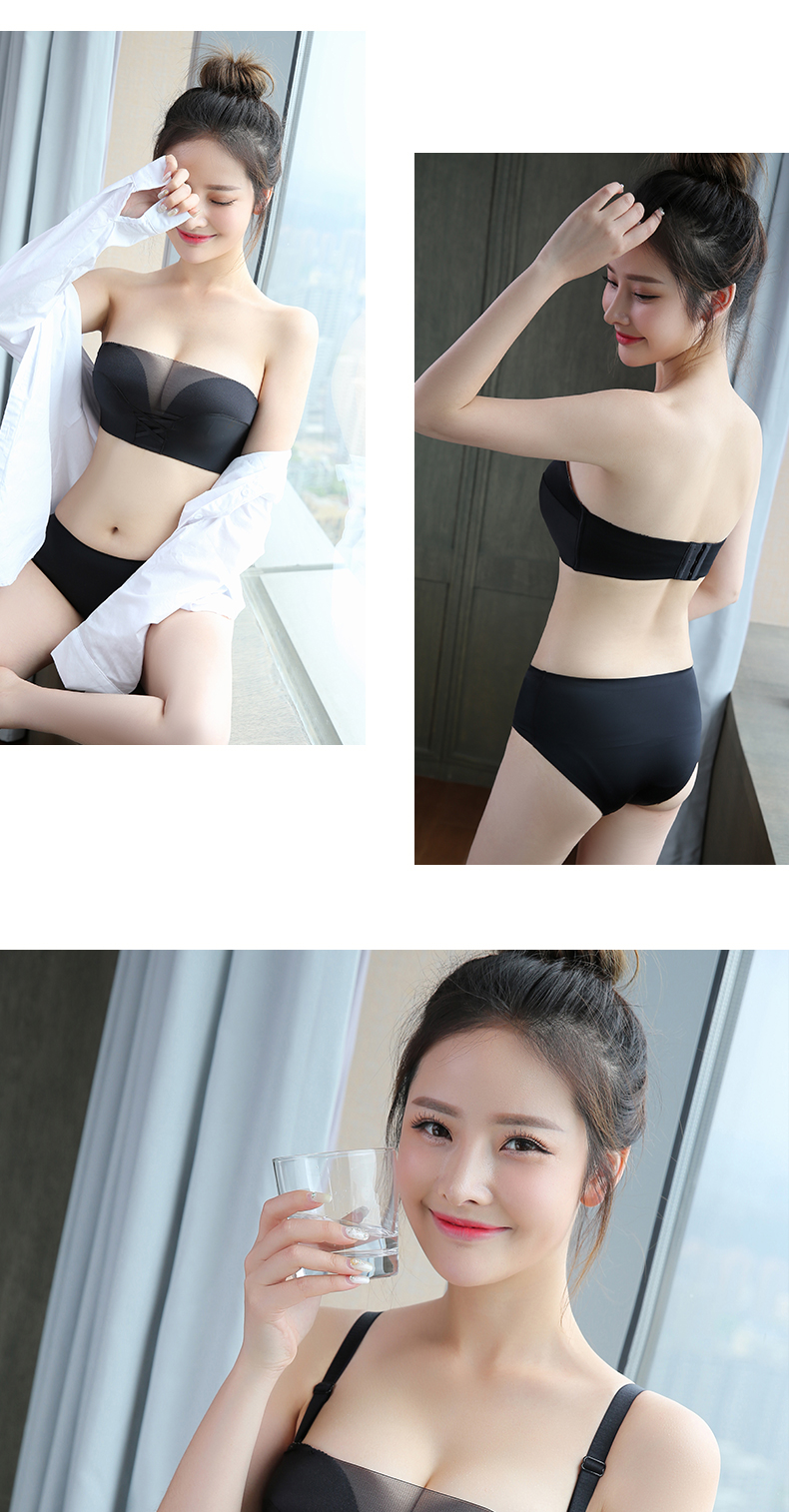 Strapless anti-going bọc ngực loại dày áo ngực nhỏ thu thập áo ngực áo ngực ống vô hình non-slip hỗ trợ trên đồ lót mùa hè