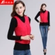 18 áo vest nữ mùa thu và mùa đông trung niên mới size lớn Slim ngắn đoạn lót đồ lót nhiệt dày là vest mỏng