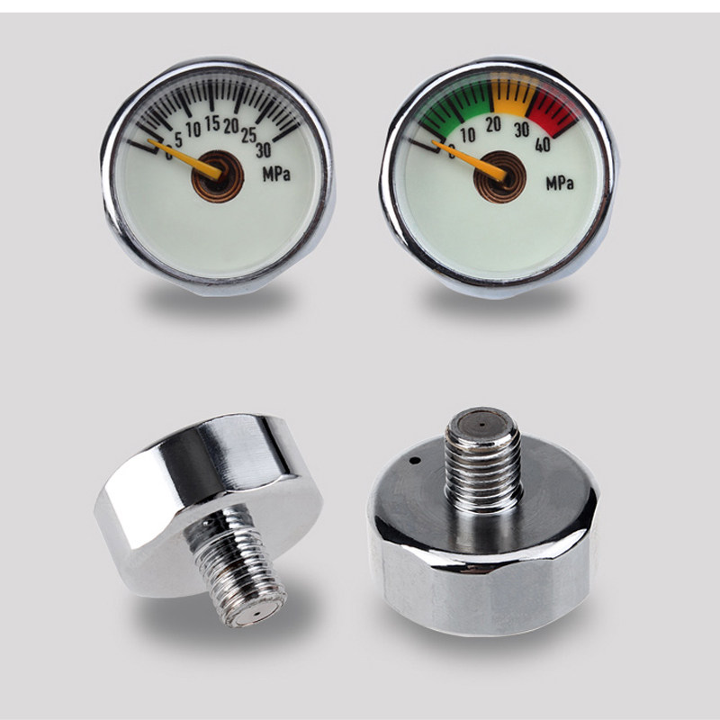High pressure inflator pressure meter piezometric small gauge 5 10 20 30 40mpa constant pressure valve gas meter M8 luminated