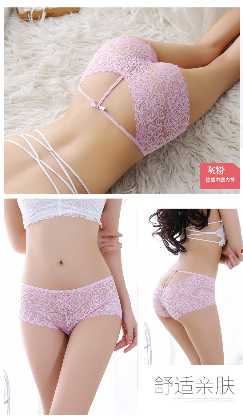 Tóc đỏ rỗng nóng trong suốt toàn bộ quần lót nữ ngắn tập tin đồ lót gợi cảm nữ ren cô gái eo giữa quần lót triumph thun lạnh