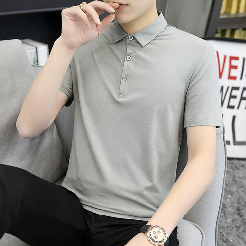 Шелковая футболка polo, тонкая рубашка