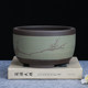 Flower pot ceramic round large, medium and small bonsai pot bonsai green plant flower pot drum-shaped Chinese style breathable pot