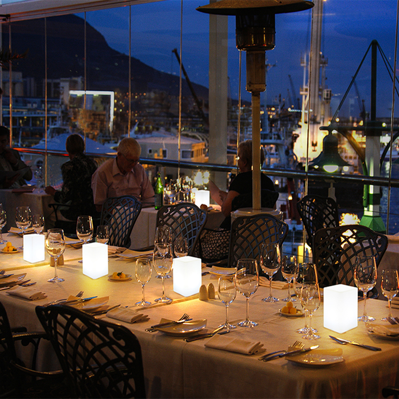 Montelos clear bar table lamp square pillar café outdoor table decoration nightclub KTV table bar atmosphere lights