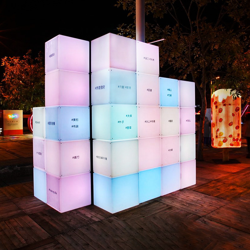 LED light-emitting cube lights modern exhibition creative minimalist warm-up lights outdoor landscape villa courtyard square lights