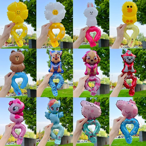 Детский мультяшный воздушный шар, надувной портативный ободок для детского сада, оптовые продажи, подарок на день рождения