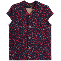 Middle-aged and elderly autumn and winter mid-sleeve camel hair cotton vest jacket thick middle-aged mothers vest cotton coat shoulder guard vest for women