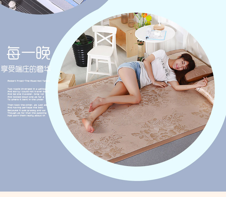 giường 1.8m mat mat 1,5 m hai mặt lụa băng ba mảnh ghế điều hòa nhiệt độ có thể gập lại sinh viên độc thân Hostels thảm - Thảm mùa hè nệm nước mát lót lưng