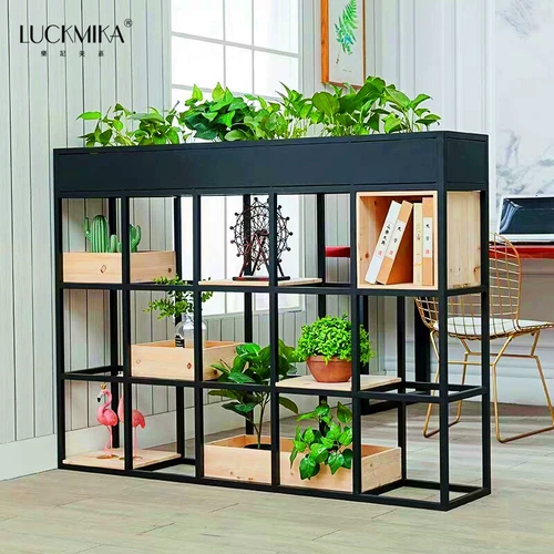 Северный цветочный домик набор в ins in green luo coffee bar Офис Железный мультфильм Teagtering Torch Цветочный танк балкон балкон цветочный полка