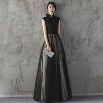 Black evening dress dress female noble banquet host temperament socialite long cantata performance dress female long dress