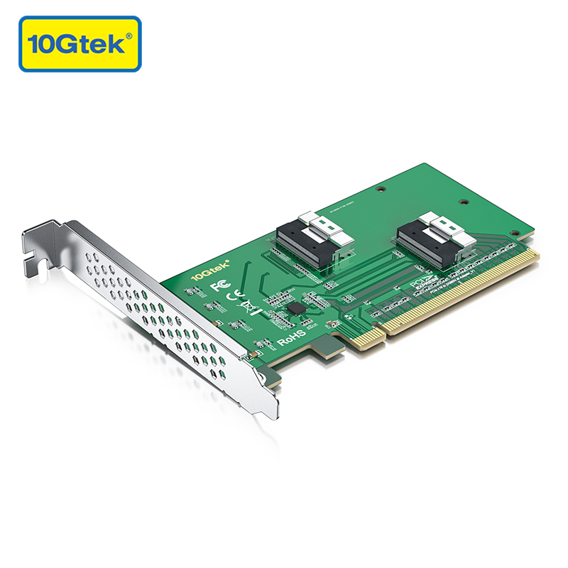 10,000 trillion pass PV PCIe x16 2x 2x SFF-8654 8i 8i card for connection U 2 NVMe solid hard disk double-port-Taoba