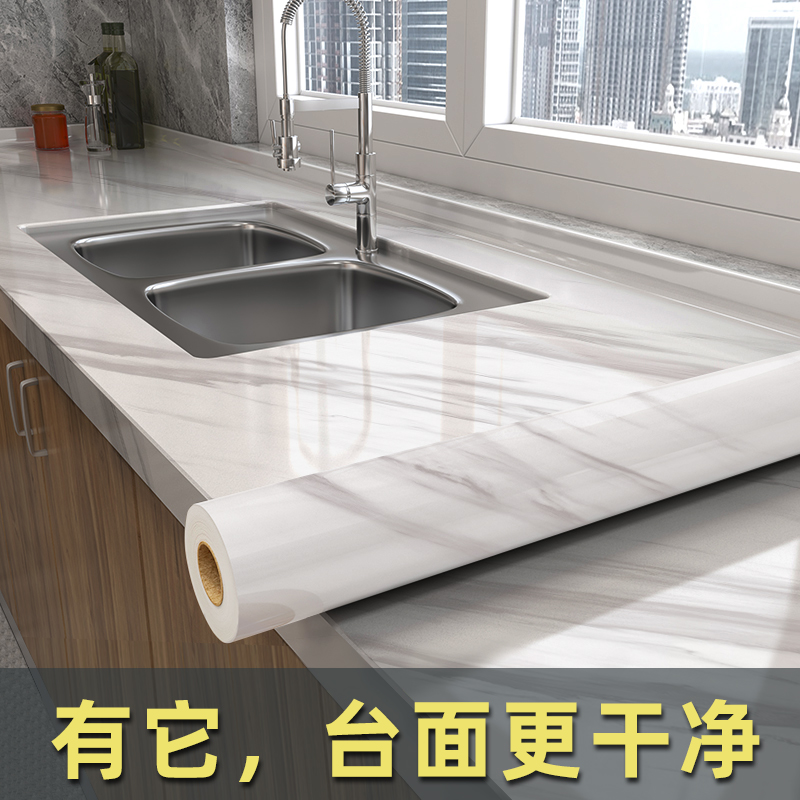 Marble Kitchen Greaseproof Stickers tile Desktop Waterproof Moisture-proof Home Whole Closet Cupboard Self Adhesive Refurbished Stickers