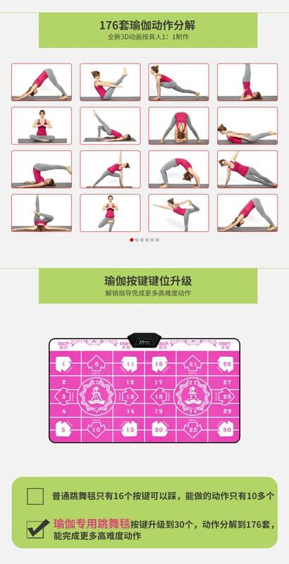 Thánh vũ hội trường khiêu vũ không dây mat đôi yoga somatosensory trò chơi home TV giao diện dày giảm cân nhảy múa máy