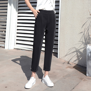 【雅棉】2020新款宽松黑色加绒韩版西裤