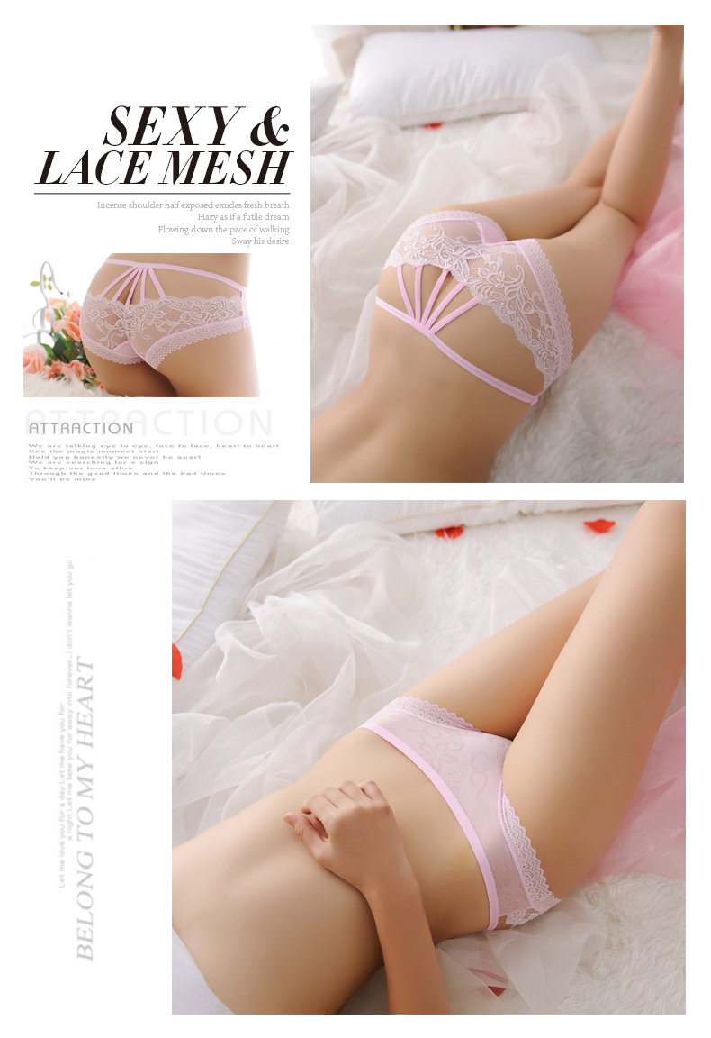 Quần lót ren nữ rỗng trong suốt đồ lót gợi cảm của phụ nữ cám dỗ eo thấp thong T quần nóng đầy đủ quan xi