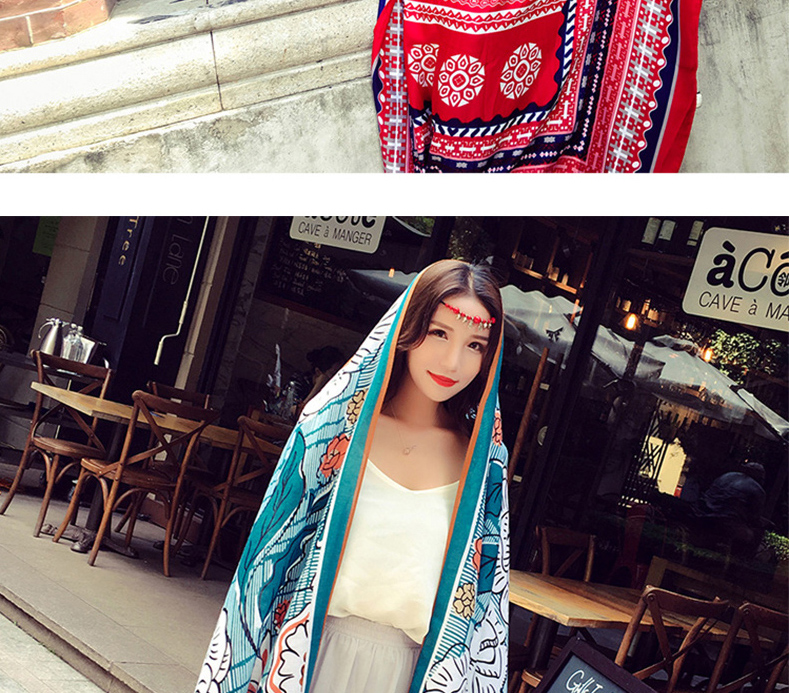 Vân nam du lịch mùa đông gió quốc gia mùa xuân và mùa thu mùa hè bông và vải lanh khăn nữ đoạn dài kem chống nắng khăn choàng bãi biển dép khăn đa năng phượt thủ